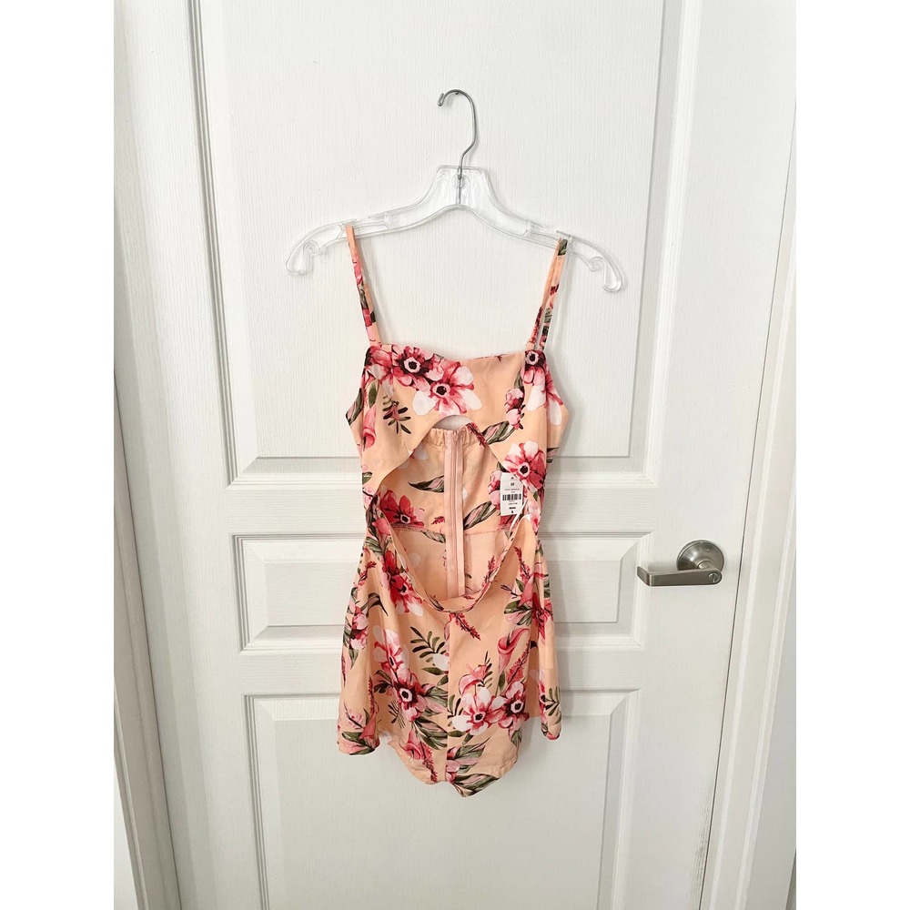 LF Love Floral Cutout Romper Orange Small